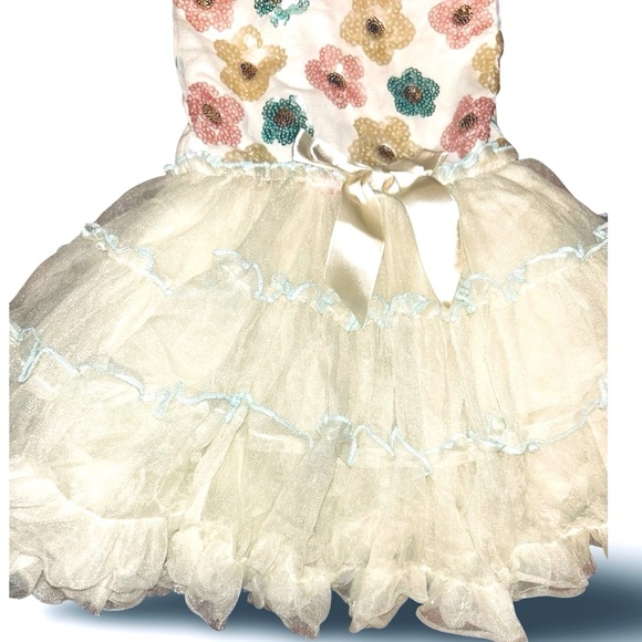 Popatu Girls' Sequin Flower Tutu Dress Multicolor Size 4T Party - Picture 3 of 4